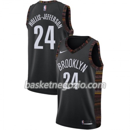 Canotte Uomo Brooklyn Nets Rondae Hollis-Jefferson 24 2018-19 Nike City Edition Nero Swingman